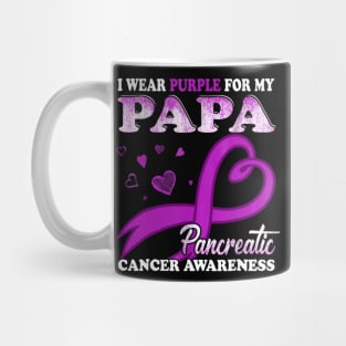 I Wear Purple For My Papa Pancreatic Cancer Mug